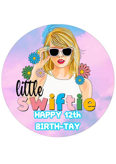 Taylor Swift Swifty Clipart Round Edible Cake Topper - Itty Bitty Cake ...