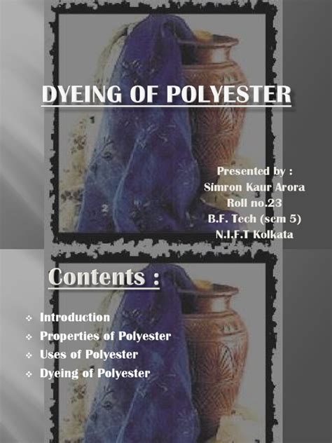 Dyeing | PDF | Dye | Polyester