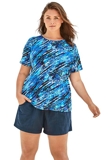 Swimsuits for All Women's Plus Size The Swim Tee Rash Guard - Walmart.com