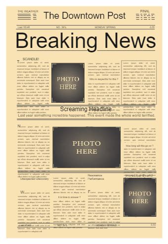 Free Newspaper Template | EdrawMax Editable Templates