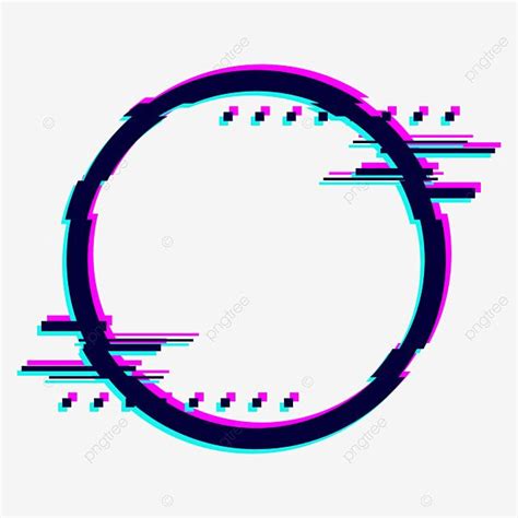 Distorted Clipart Vector, Distorted Glitch Circle Frame, Glitch, Distorted, Frame PNG Image For ...