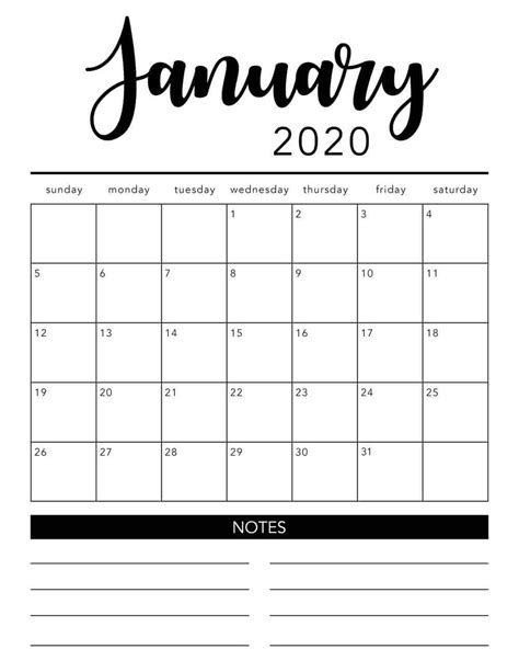 20+ 2020 Monthly Calendar Printable - Free Download Printable Calendar Templates ️