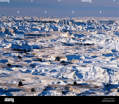 badlands and snow, Badlands National Park, South Dakota Stock Photo - Alamy