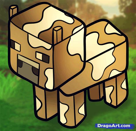 How To Draw A Minecraft Cow, Step by Step, Drawing Guide, by Dawn | Minecraft pictures, Cute ...