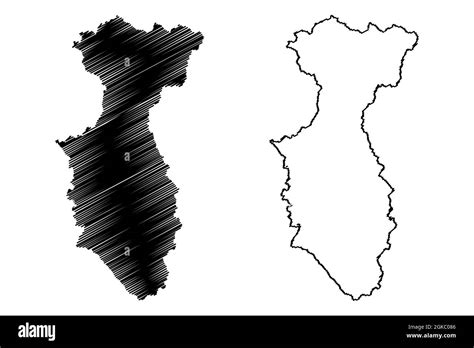 Anantnag district (Jammu and Kashmir union territory, Republic of India) map vector illustration ...