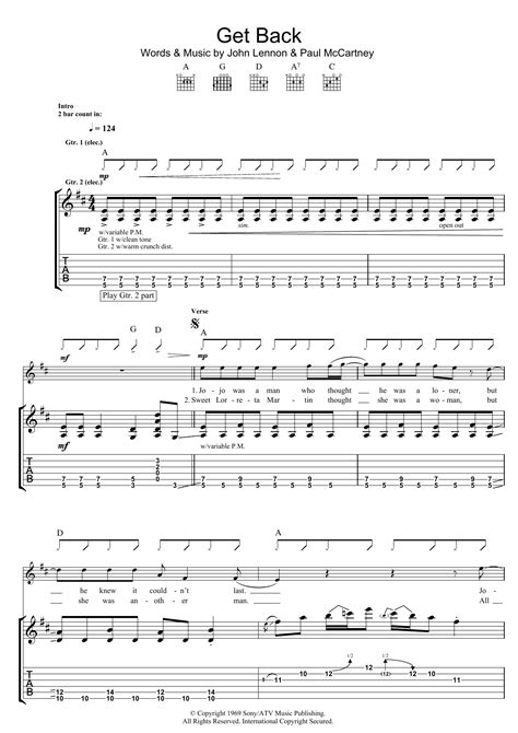 Get Back | Sheet Music Direct