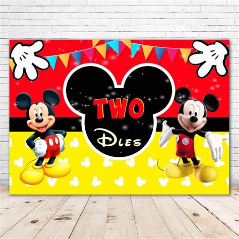 Buy Classinc Mickey Mouse Backdrop 2nd Birthday 7x5 Red and Black ...