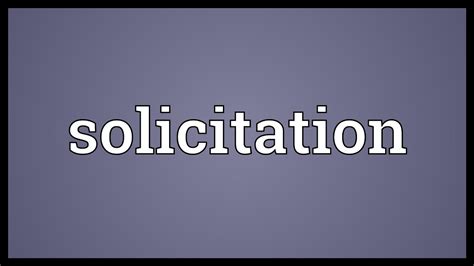 Solicitation Meaning - YouTube