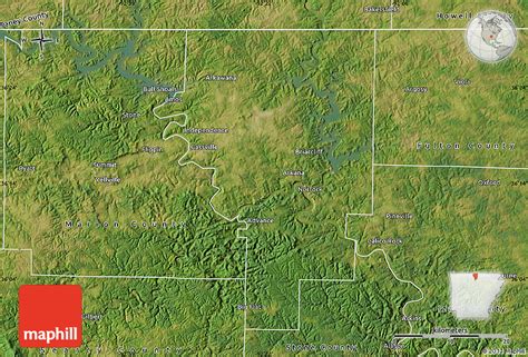 Satellite Map of Baxter County