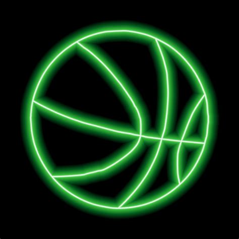 Neon green form of basketball on a black background 11866473 Vector Art ...