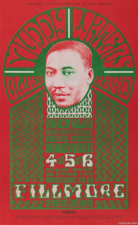 Muddy Waters at the Fillmore, 1966. Artist: Wes Wilson Rock Posters, Gig Posters, Band Posters ...