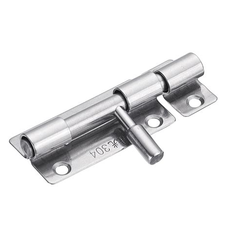 Stainless Steel Door Latch Sliding Lock Barrel Bolt Hasp Staple Gate Safety Lock with Padlock ...