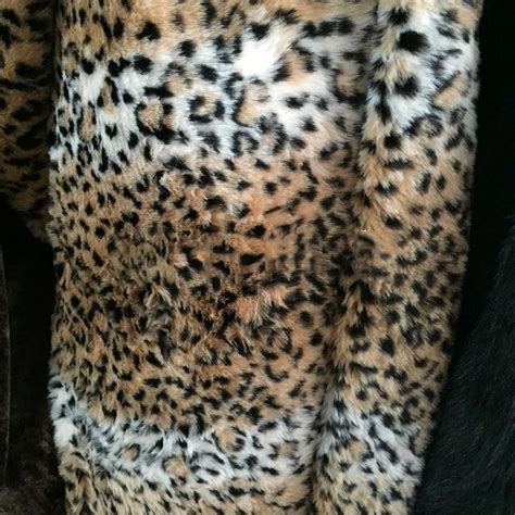 Long pile leopard print fur fabric ,cushion faux fur fabric yard 150*45cm(half yard/piece-in Fur ...