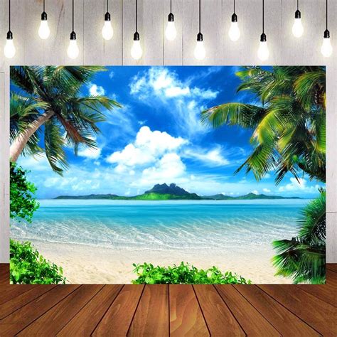 Tropical Hawaii Beach Photography Backdrops Rainforest Photography Background Ocean Backdrops ...