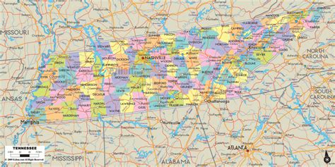 Printable Map Of Tennessee Counties And Cities - Printable Maps