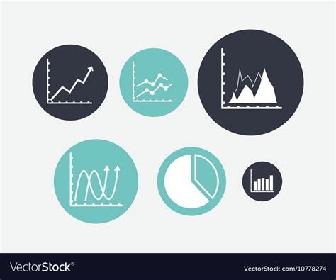 Graph chart with business related icons image Vector Image