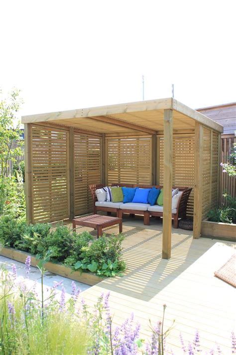 Slatted Wooden Garden Shelter in 2020 | Pergola, Outdoor pergola, Backyard