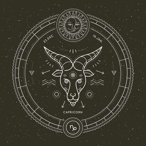 Capricorn symbol and emblem illustration vector free download