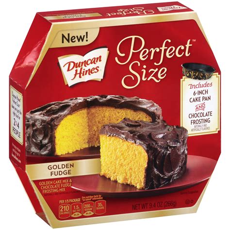 Duncan Hines Perfect Size Golden Cake Mix & Chocolate Fudge Frosting ...