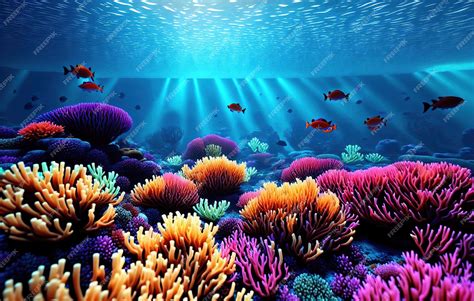 Premium Photo | Coral reef with fish