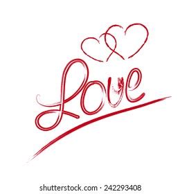 Love Lettering Calligraphy Vector Illustration Stock Vector (Royalty ...