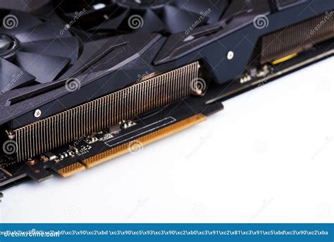 Video Card Close Up. Computer Graphics Card. Video Card Cooling Stock Image - Image of blue ...