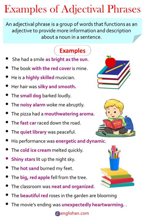 Adjectival Phrases Examples | Adverbial phrases, Phrase, English phrases