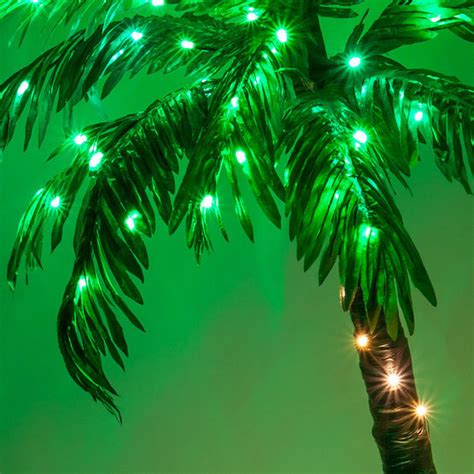 LED Tropical Palm Tree Outdoor Lighted Decoration Pool Patio 7 Foot - Yard Decor