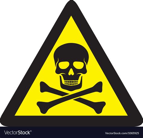 Danger sign with skull symbol Royalty Free Vector Image