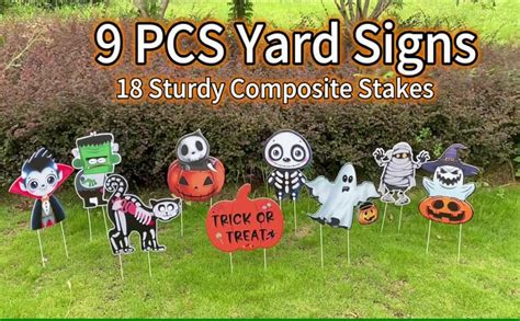 Amazon.com : GQYAYQG 9 Pcs Halloween Yard Signs, Halloween Outdoor ...