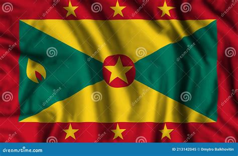 Grenada Flag Realistic Waving Stock Image - Image of nation, color ...