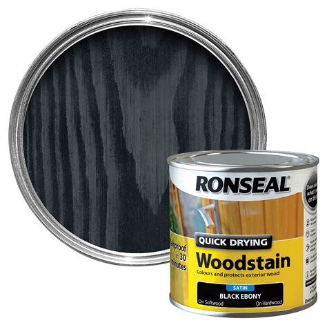 Ronseal Ebony Satin Wood stain | Departments | DIY at B&Q