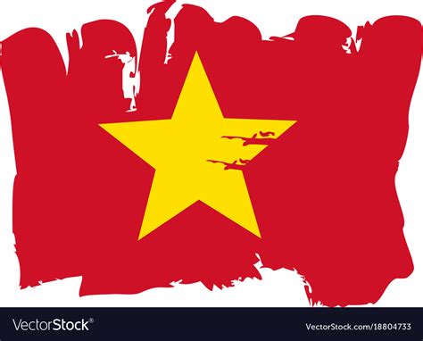 Vietnamese flag painted by brush hand paints art Vector Image