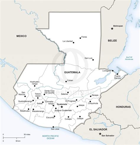 Vector Map of Guatemala Political | One Stop Map