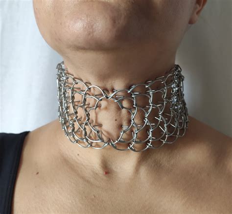 NECK CILICE 5 Row Metal and Leather - Etsy