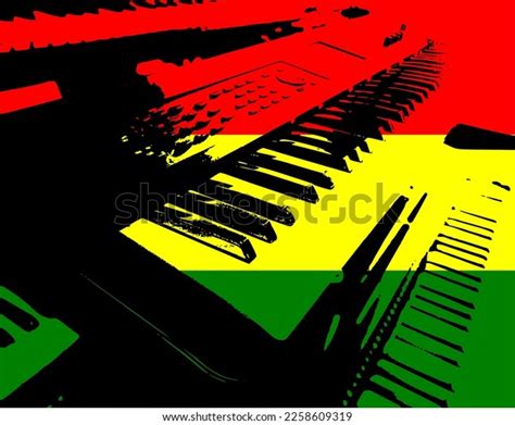 Silhouette Reggae Style Keyboard Keys Design Stock Vector (Royalty Free ...