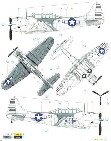 Douglas SBD Dauntless Atlantic Scheme Color Profile and Paint Guide