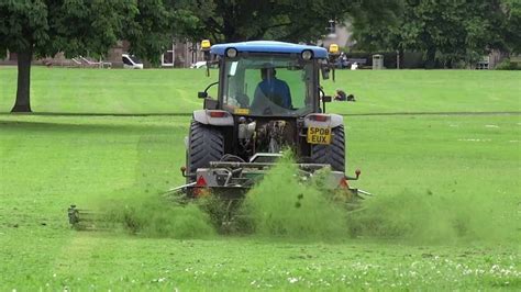 Tractor Cutting Grass South Inch Park Perth Perthshire Scotland - YouTube