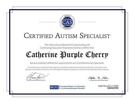 Certified Autism Specialist Certificate - Purposeful Architecture