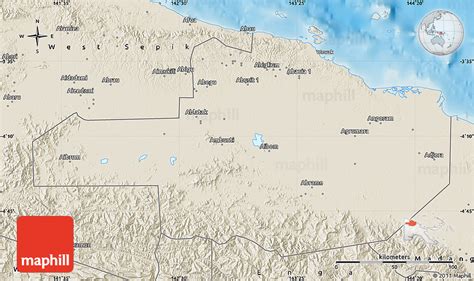 Shaded Relief Map of East Sepik