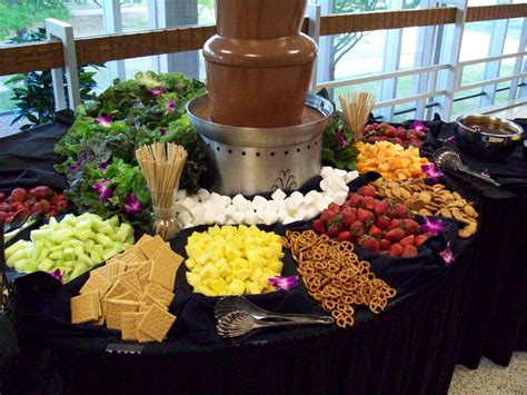 Chocolate Fountain and Fruit Display | Chocolate fondue fountain ...