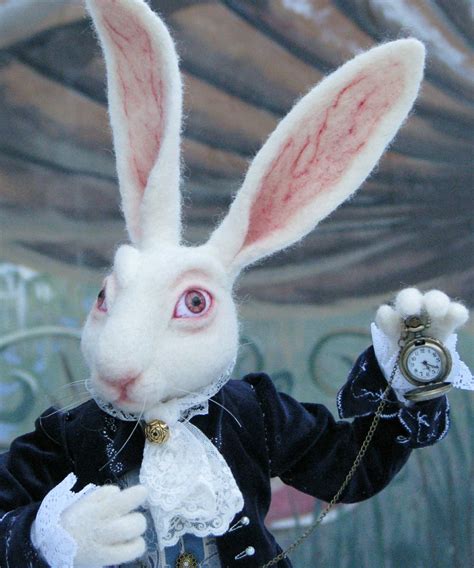 Needle Felted White Rabbit Alice in Wonderland Tim Burton - Etsy