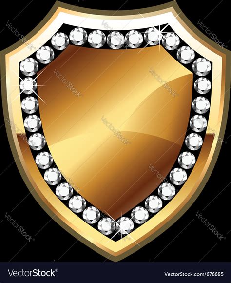 Gold shield Royalty Free Vector Image - VectorStock