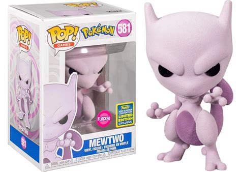 Funko Pop! Games Pokemon Mewtwo (Flocked) Summer Convention Exclusive ...