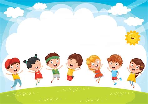 Premium Vector | Happy kids playing