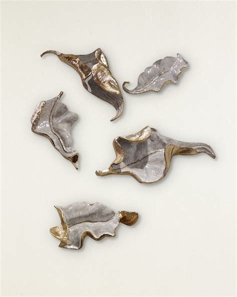 John-Richard Collection Curling Leaves Wall Sculpture, Set of 5 ...