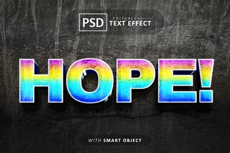 Hope 3d Text Effect Editable Graphic by aglonemadesign · Creative Fabrica