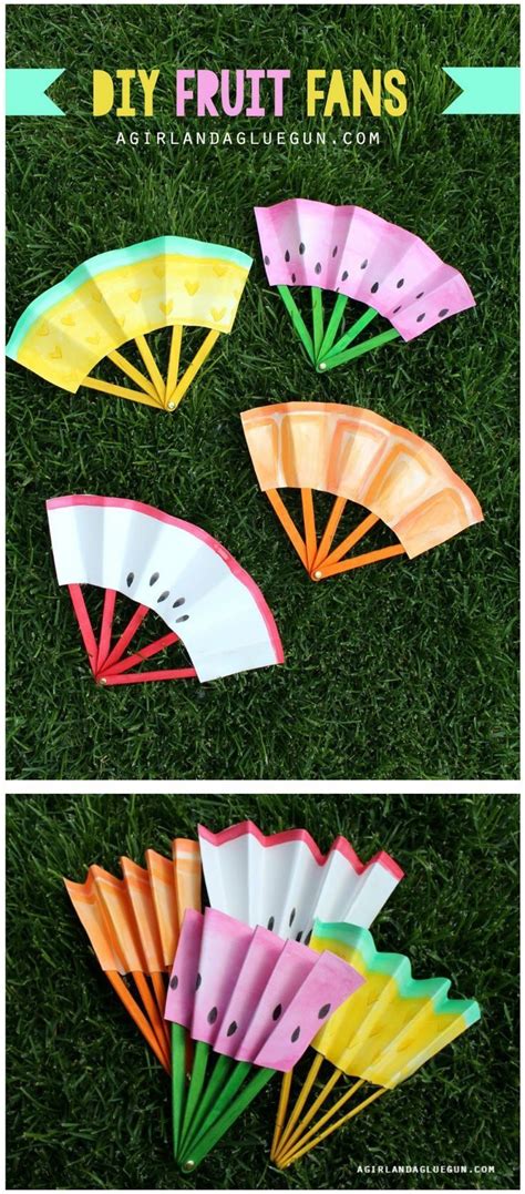 DIY Fruit Fans Summer Crafts For Kids, Fun Crafts For Kids, Summer Diy ...