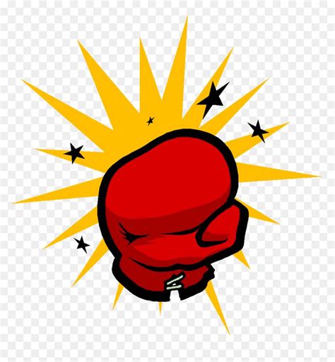 a red boxing glove with stars on the background clipart - punching gloves png