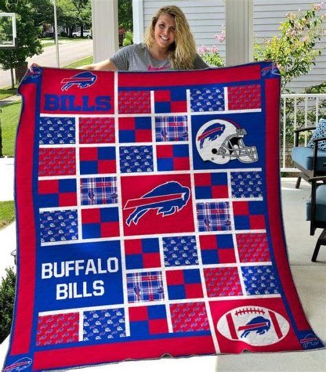 Buffalo Bills 100% Cotton Fabric Quilt - Buffalo Bills Quilted Flannel ...